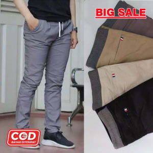 ( PAKET HEMAT ) Celana Panjang Pria Cowok Dewasa Chino Chinos Cino Pants Casual Kasual Kerja Harian Santai Rip Kolor Pinggang Karet