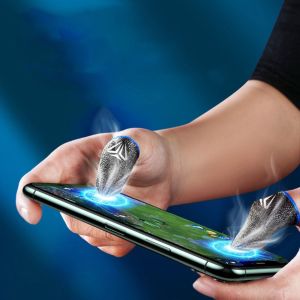 FIRST SONG 1 Pair Luminous Mobile Games Touch Screen Sweatproof Gamer Fingertips Sleeve Game Accessories Finger Sleeve Thumb Gloves Gaming Finger Cover Fingertip Gloves