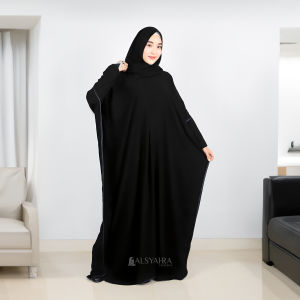Abaya Syari Farasha Zipper Jetblack Alsyahra Exclusive