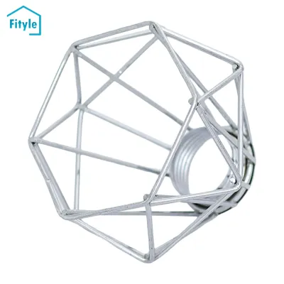 Fityle Fashion Lampshade Metal Light Cage Easy to Install Hanging Decor Ceiling Pendant Light Cover Durable Lamp Covers for Shop Office Accessories