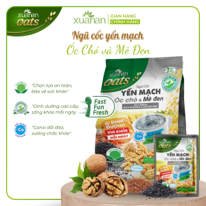 Ngũ Cốc Yến Mạch Óc Chó Và Mè Đen Xuân An [ít đường] Túi 400G {25g*16 gói}
