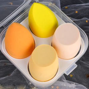 Future Market New 4PCS/Box Beauty Sponges Set with Egg Box Beauty Facial Foundation Blending Makeup Sponge Set