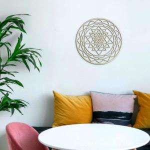 Yantra Wall Decor Mandala Sacred Geometry Wood Wall Sculpture for Decor