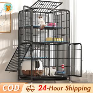 Dogelsy Cat Cage 2/3/4 Level sangkar kucing with Door Ladder Wheels cat house sangkar kucing besar murah
