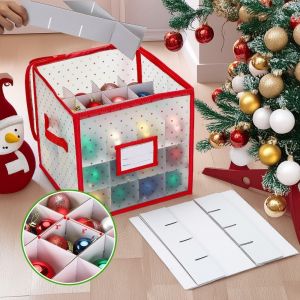 MUSCLEX Có thể gập lại Hộp lưu trữ bóng trang trí Giáng sinh Đa chức năng 64 ngăn Túi đựng đồ Chất lượng cao có vách ngăn Túi đóng gói