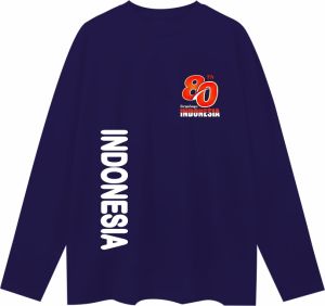 Atasan Lengan Panjang Kaos Hut RI 80 1945 Kemerdekaan RI 2025 Kaos Merah 17 Agustus Kaos Pria & Wanita Kaos Hut RI Ke 79