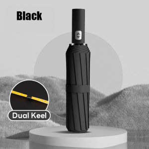 [MY Stock] 24 Ribs Automatic Umbrella High Quality Folding UV Umbrella Sunscreen Windproof Rain Umbrella