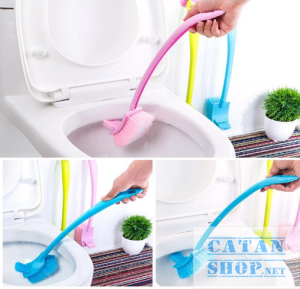 Cọ Bồn Cầu Toilet 2 Đầu Bàn Chải Chà Rửa Vệ Sinh Nhà Tắm 2 Mặt Cọ Trên Và Dưới