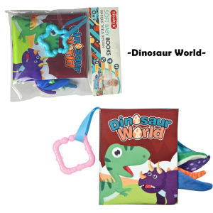 Baby animal tail 3D soft cloth book Infant Early Learning Sensory Book. With built-in squeaker. HEYBABE.