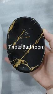 Marble Stripes Ceramics Bathroom Soap Dish Restaurant Hotel Soap Storage Items Restroom Decorations Household Soap