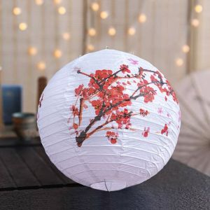 MAULLY Traditional Chinese Mid Autumn Lantern Luminous Hanging Round Paper Lantern DIY Lantern Good Luck Festival Antique Lantern Mid-Autumn Festival