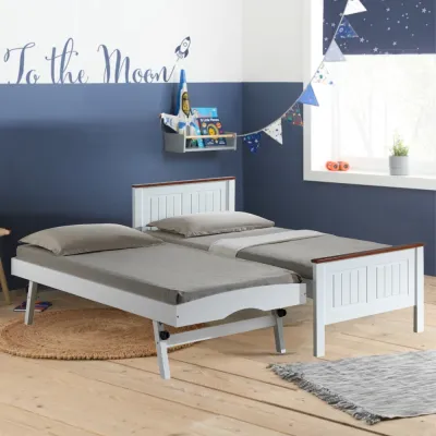 LOFT Design EMDEM Solid wood Super Single Size Pull Out Bed-White