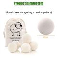 6Pcs Bola Pengering Wool Panas Reusable Softener Laundry Laundry Ball Bola Cuci Rumah Bola Pengering Wool Aksesoris Mesin Cuci. 