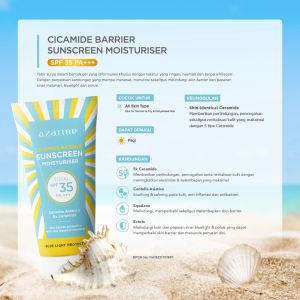 AZARINE Cicamide Barrier Sunscreen Moisturizer Calm My Acne SPF 35 PA+++ || Sunscreen azarine || Acne sunscreen || Barrier Sunscreen || Cicamide Sunscreen