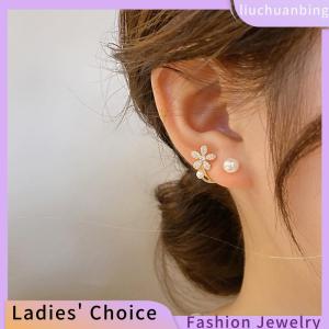 [COD] liuchuanbing Jewellery Korean Style Luxury Imitation Flower Stud Earrings Women Fashion Elegant Jewelry Wedding Ornaments