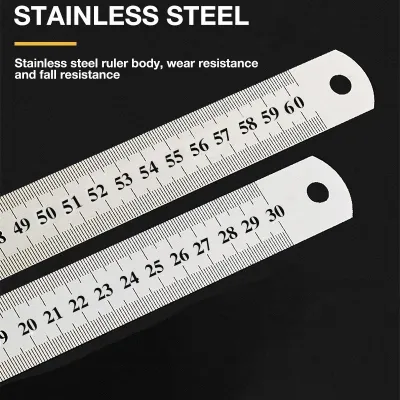 Penggaris besi / Stainless steel Ruler 15cm 20cm 30cm 60cm / Metal Ruler / Mistar Besi