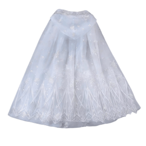 SHUBA Sequined Snow Princess Cape Shiny Shawl Mesh Children Cloak Creative Sweet Girls Hooded Cloak Halloween Party