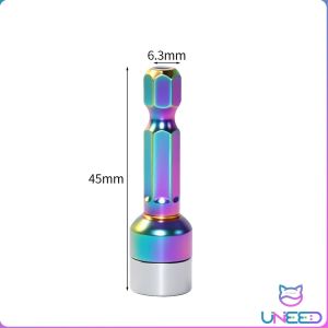 UNeed 8mm Hex Socket Nut Driver Socket Adapter No-Magnetic Steel Ball Sleeve Metal Hexagonal Socket 1Pc