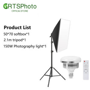 50cm*70cm Softbox Photography Studio Lighting with Light Stand and Blub - Perfect for online selling Camera Accessories