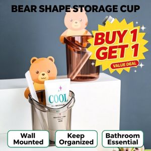 【Buy 1 get 1】1 hook+ 1cup Toothbrush Holder Toothpaste Storage Rack Shaver Dispenser Bathroom Organizer
