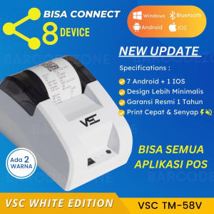 PRINTER THERMAL 58MM BLUETOOTH VSC TM-58V RPP02N MOKA ANDROID IOS - PRINTER BLUETOOTH SETARA EPPOS PANDA IWARE