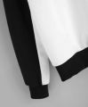 Sweater round neck casual hoodie kombinasi hitam putih sweatshirt pria/wanita/unisex/couple jaket kekinian. 
