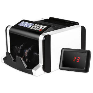 Money Counter Machine Cash Banknote Currency Bill Counting with UV LED Display Statistical Amount for Bank Store Market Automatic Money Counter Cash Bill Counting Statistical Amount with LED Display For Bank