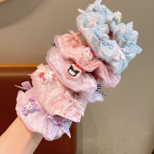 TUmama เครื่องประดับผมเด็กน่ารัก Sanrio ยางรัดผมการ์ตูน Kuromi โบว์เครื่องประดับผม