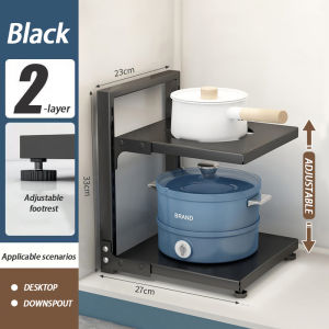 【Free Gift】2-4 Tiers Pot Rack Multi-Purpose Kitchen Cabinet Organizer Rack Under Sink Rack Kitchen Assessories Rak Dapur Ntuk Letak Barang