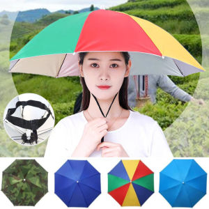 Umbrella Hat for Adults and kids Foldable Adjustable Head Circumference Size Sun Umbrella Hat Outdoor Golf Fishing Camping Headwear Hat