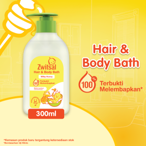 Zwitsal Baby Bath Hair & Body - Milky Honey 300ml