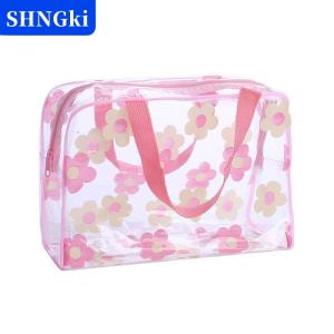 SHNGki Trong Suốt PVC Trang Điểm Túi Xách Tay Của Phụ Nữ Hoa Không Thấm Nước Túi Mỹ Phẩm Du Lịch Rửa Vệ Sinh Cá Nhân Tắm Lưu Trữ Túi