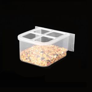 PETPARADIS Plastic Bird Food Box Anti-splash Transparent Pigeons Cage Feeder Parrot Water Drinker Hanging Parrot Hanging Food Dish For Cage