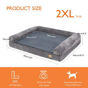 XXL Orthopedic Dog Bed Tremendous Pet Sofa Couch Mattress Rich Foam Cushion Cradle Waterproof Removable Cover