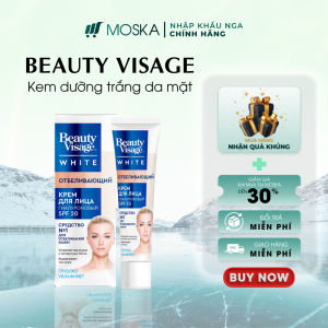 {Tặng Mặt Nạ Yến} Kem Dưỡng Trắng Da Mặt SPF 20 Beauty Visage White Nga 45ml -  Làm Sáng Da Dưỡng Ẩm Sâu Làm Mịn Da Loại Bỏ Sắc Tố Làm Đều Màu Da Bảo Vệ Khỏi Tác Hại Của Ánh Nắng Mặt Trời Không Chứa Paraben Cồn Phù Hợp Với Mọi Loại Da | Moska