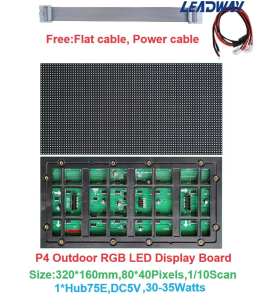 P4 320*160mm Outdoor Full Color LED Display LED Signage LED Video Wall Screen LED Panel LED Display Board  LED Matrix Sign LED Module for Window Display Advertising Shopping Mall School Hotel Hospital  Bchurch Sports Venue