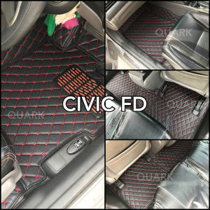 ล้างสต๊อก มีชุดเดียว พรม6D CIVIC FD ซีวิค สีไวน์แดง เต็มคัน พรมรถยนต์