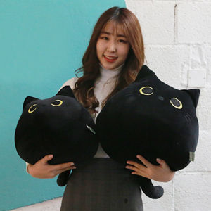 40/55cm Super Lovely Cute Black Cat Plush Doll Cartoon Animal Stuffed Toys Girls Valentine Day Birthday Girlfriend Kids Gifts Ornament Cushion Pillow [Chinatera]
