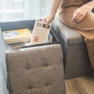 Đôn Ghế THA Kiêm Hộp Đựng Đồ (2 in 1) chất vải Oxford 600D cao cấp (Folding ottoman Storage Box)