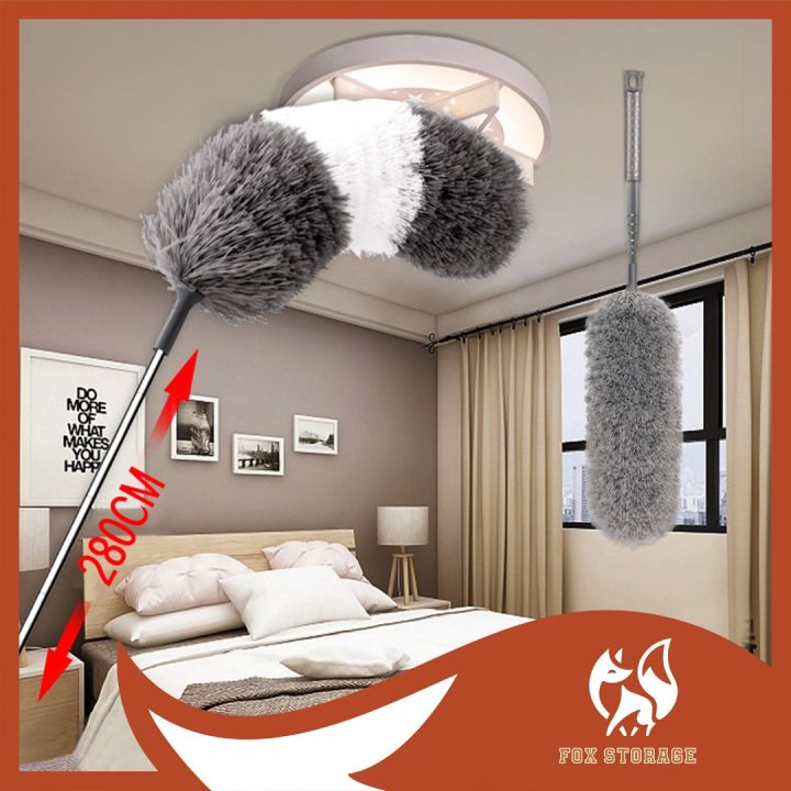 Long Handle Extendable 2.8m Bendable Microfiber Feather Duster Cupboard ...