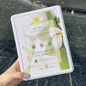 Zhenrentang Tin 10 Sheet mask with centella asiatica niacinamide aloe vera and rose for hydration moisturizing softening and brightening with silk texture