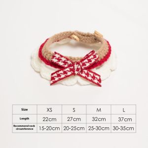 Beierwa dây đeo cổ mèo dễ thương có nơ khăn quàng cổ thú cưng dệt mềm cho mèo và chó nhỏ