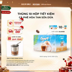 [THÙNG TIẾT KIỆM] Thùng 10 Hộp Cà Phê Sữa Dừa Cocofe (100 Gói) Cafe Hòa Tan Cao Cấp Chính Hãng Ban Me Gold - REXSUN