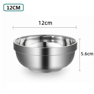 SZXBOGS 1Pcs Double Layer Stainless Steel Bowl Childrens Canteen 304 Stainless Steel Dish Container Durable Thickened Soup Rice Bowl