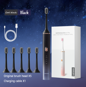 Lenovo Sonic Electric Toothbrush for Adults Rechargeable Electric toothbrush 5 Modes Deep Clean with 5 Brush Heads & Travel CaseTeeth Whitening 3 Hours Charge for 120 Days