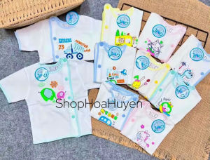 Combo 5 áo sơ sinh Dài tay  Ngắn tay cài lệch vải Cotton 100% YOU - Áo dài tay cho trẻ sơ sinh 0-9kg / bộ quần áo trẻ sơ sinh