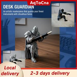 [COD] AqToCna Ship within 24 hours Office Pen Holder Knight Style Creative Desk Organizer Medieval Kneeling Fig Resin Stand Home Study Decor