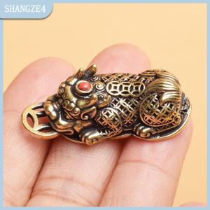 【SHANGZE4】 Brass Animal Pixiu Charms Pendant Statue Ornament Chinese Miniature Figurines Home Office Tabletop Decoration Accessories