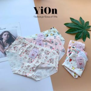 Quần lót su gân 024 lưng chun in hình hoa lá hoạt hình dễ thương QS024 YiOn Underwear