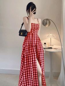 Đầm maxi sọc caro 2 dây thật quyến rũ siêu hot